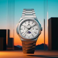 BENYAR Luxury Men Watch Stainless Steel Bracelet Moon Phase Chronograph Quartz watch Business Luminous Waterproofwatches for man