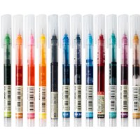 12 Color/set Student School Office Stationery Fine Nib Gel Pen Big Ink Capacity Ballpoint Pen Straight Liquid Rollerball Pen