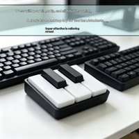 Mini Piano Keyboard Fidget Clicker Toy Satisfying Press Feeling Portable Keychain For Adults Office Stress Relief