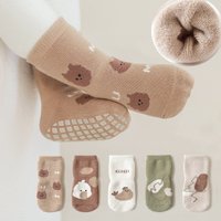 5 Pairs/Lot Winter Terry-loop Lining Anti Slip Kids Baby Boys And Girls Socks Indoor Floor Warm Hose 1-5Y