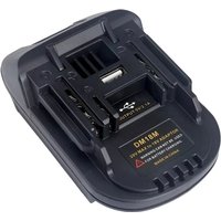 DM18M Battery Adapter with USB Charging Socket for Dewalt 20V/Milwaukee 18V Battery Convert to Makita 18V BL1830 (Adapter only)