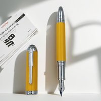 PENCHEN Frosted Orange Stainless Steel Fountain Pen Limited Edition Flex Blade F 0.5 Nib Office Business Ink Pen Premium Product
