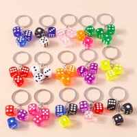 Cute Keychains Charms Resin Dice Keyrings for Car Key Men Women Handbag Pendants Key Chains DIY Handmade Jewelry Accessories