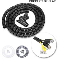 2M Cable Tube Clip Cable Organizer Flexible Spiral Wire Protector Computer Cord Protective Tube Clip Desk Tidy Management Tools