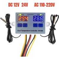 W1088 Dual LED Digital Temperature Sensor Meter Controller Electric Heating Thermostat 220V Aquarium Incubator Thermoregulator