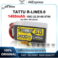 Tattu R-Line 1400mAh 150C 6S Lipo Battery XT60 Plug RC Power for 5-inch Aircraft FPV Racing Multirotor Quadcopter Frame