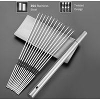 Stainless Steel Barbecue Skewer Reusable BBQ Skewers Kebab Iron Stick For Outdoor Camping Picnic Tools Cooking Tools