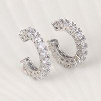 2Pcs Full Rhinestone Zircon Ear Cuff Ear Clip for Women No Pierced C Shape Earcuff Ear Wrap Earcuff Clips Fashion Jewelry Gifts