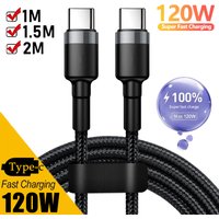 120W Type-C Super Fast Charging Cable 5A High-speed Charging Nylon Braided Cable Durable Wire For Samsung Huawei Xiaomi Line New