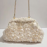 Women's Sequined Clutch Bag Versatile Beaded Chain Shoulder Bag Fashion High-end Bridal Party Bag Trendy Clip Bag Evening Bag