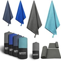 Mutao Multi-Size Microfiber Texture Towel with Mesh Pouch for Quick Drying Absorbing Texture Towel Camping Gym Yoga Bath Beach