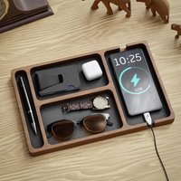 Wooden Desktop Storage Tray Office Desk Mobile Phone Charging Tray Sorted By Format Solid Wood Storage