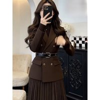 Early Spring 2026 Women's Professional Suit Set with A-Line Skirt Slimming Commute Outerwear Polyester Fiber Blend