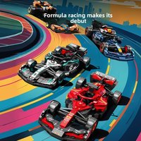 Famous Car World Formula Racing Building Blocks Set, DIY Assembly Educational Toy Model Gift for Boys