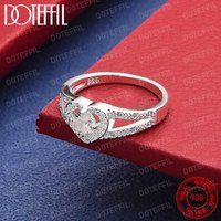 925 Sterling Silver Heart AAA Zircon Ring For Woman Fashion Wedding Engagement Party Gift Charm Jewelry