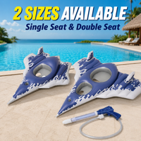 1PC Airplane Boat Swimming Ring, with Bright and Playful Shape, Pool Float, Inflatable Airplane Water Toys, Fun and Engaging