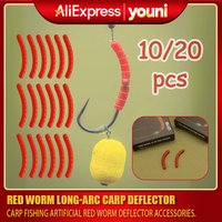 10/20 Pcs Tangle-Free Carp Hook Aligners | Artificial Red Worm Rig Deflectors for Freshwater Fishing