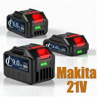Rechargeable 18V 21V 388VF Li-ion Battery 3000-9000mAh High Capacity Long Lasting Fast Charging Durable for Makita Electric