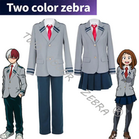 My Hero Academia Cosplay Costume Midoriya Izuku Ochaco Uraraka Bakugou Katsuki School Uniform and Wig Anime Full Set