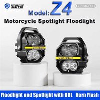 FUTURE EYES Z4 Motorcycle Floodlight LED Spotlight Super Bright Floodlight Through Running Lights with Wired Backlight Switch image 4