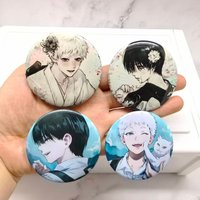 2Pcs The Summer Hikaru Died TSHD Hikanatsu Button Pins Hikaru Yoshiki Brooch Badge School Bag Backpack Clothing Decor Fans Gift