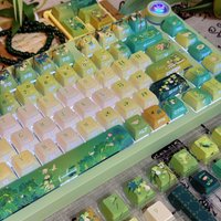 120 Keys Tea Aroma Keycaps 5 Sides Dye Sublimation PBT Keycaps MOA Profile for Cherry Gateron MX Switches Mechanical Keyboard