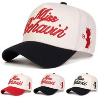 Unisex MISS BEHAVIN' Embroidery Baseball Caps Spring Autumn Outdoor Adjustable Casual Hats Sunscreen Hat Sports Cap