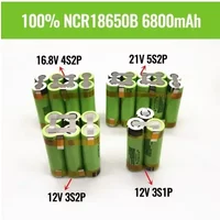 2025 Original 3S1P-5S2P 12V 16.8V 21V 25V Battery Pack NCR18650B 6800mah 20A Discharge Current for Shura Screwdriver Battery