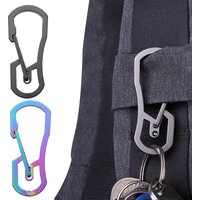 8-Shaped Titanium Plated Carabiner, Multifunctional Clip Hook, Outdoor Keychain & Camping Accessory