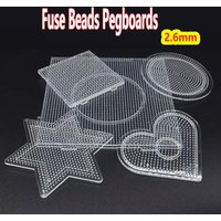 2.6mm Hama Beads Pegboard Mini Template Board Pixel Arts Tool Circular Square Educational DIY Figure Material Board DIY Stencils