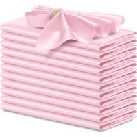 12PCS Pink Satin Napkin 12x12Inches Soft Table Napkins for Romantic Weddings Party Dinner Table Decoration