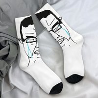 Anime Wojak Soyjak Funny Meme Face Socks Funny Stockings Autumn Anti Slip Unisex Men Socks High Quality Design Skateboard Socks