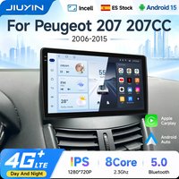 JIUYIN 9" Android Autoradio für Peugeot 207 207CC 2006-2015, kabelloses Carplay, Multimedia-Videoplayer, Autoradio, GPS-Navigation, Stereoanlage