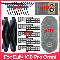 Compatible For Eufy X10 Pro Omni / T2351 Robot Vaccums Roller Side Brush Hepa Filter Mop Rag Dust Bag Accessory Spare Part