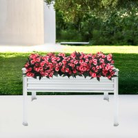 Metal Raised Garden Bed with Legs Rectangular Modern Iron Planter Box 60-80kg Load Bearing Free Standing for Outdoor Planting