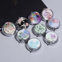 outdoor Metal Round Natural Flowers Pill Boxes Holder 3 Grids Medicine Case Small Portable Case Container Splitters For home