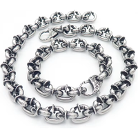 Fongten Punk Casual Men's Stainless Steel Necklace Nail Chain Lndustrial Naturalism Bicycle Decoration Fashion Jewelry Set Gifts