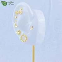 925 Sterling Silver Needle Senior 18K Gold Earrings for Women 5mm Small Lightning Delicate Stud Earrings Party Trend Jewelry