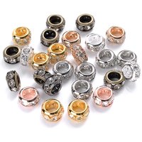 10pcs/Lot 10/12mm Round Circle Spacer Beads Loose Crystal Big Hole Beads For Making Bracelet Necklace DIY Accessories