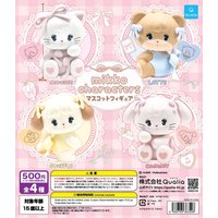 Qualia capsule toys cute mikko characters mascot figures MOUSSE LATTE SOUFFLE CAMMY big eyes kitten rabbit sitting gashapon