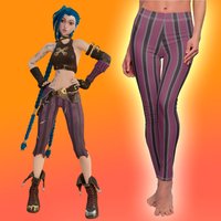 (In stock) Game LOL Jinx Cosplay Costume LOL Arcane Jinx Pants Leggings Sports Pants for Women Halloween Carnival Yoga Pants