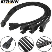Small 4Pin Temperature control PWM Fan Splitter 1 to 1/2/3/4 Extension Cable PC Computer CPU Fan Extension Power Cable Splitter