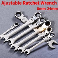 Multifunctional 8-24mm Activities Ratchet Wrench - Flexible and Reversible Dual-Purpose Adjustable Spanner for Car Repair