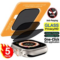 1-5PCS Privacy Tempered Glass Screen Protector with Auto-alignment Installation Frame Set for Apple Watch Ultra 3 2 49mm HD Film