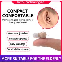 Rechargeable Hearing Aid Invisible Lightweight Sound Amplifier Portable For Hearing Loss Seniors Comfortable Daily Assist Device