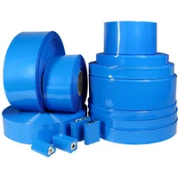 18650 PVC-Schrumpfschlauch für Batteriepacks, Blau, Breite 29,5mm~300mm, Isolierende Schutzfolie, Lithium-Gehäuse-Kabelhülle