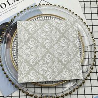 10/20pcs/Pac 2-Ply Colourful Printed Napkin High-grade European Silver Flower Wedding Folding Wine Glass Flower Paper Placemat