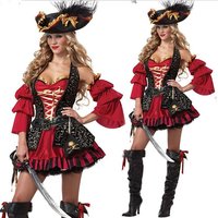 New 2026 Female Adult Sexy Caribbean Pirates Captain Cosplay Costume Halloween Carnival Role PlayWomen Pirate Fancy