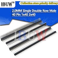 10PCS 40 Pin 1x40 2x40 Single Double Row Male 2.0 Breakable Pin Header Connector Strip For Arduino Black 2.0MM 90 degrees