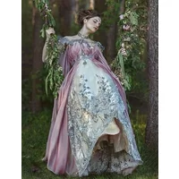 Fantasy A Line Wedding Dresses Wings Elves Romantic Long Country Bridal Gowns 2024 Lace Pink Pastrol Bride Wear Customized